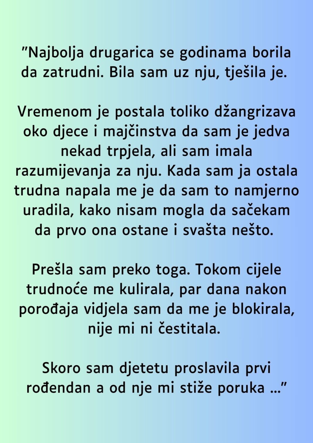 “Najbolja drugarica se godinama borila da zatrudni…” - featured image