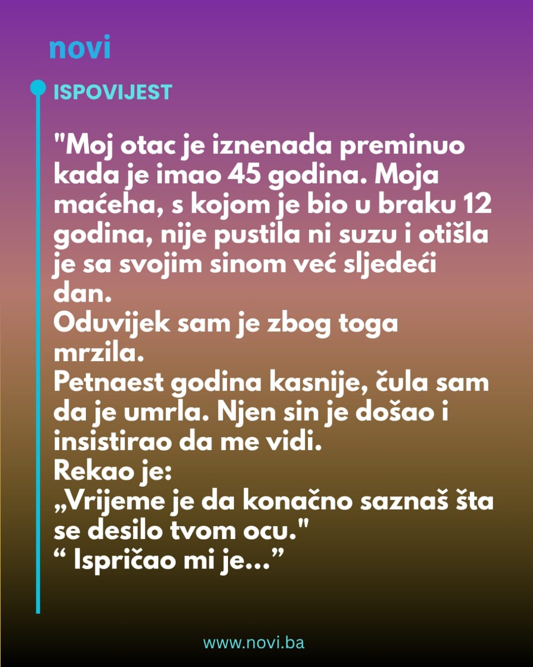 “Moj otac je iznenada preminuo kada je imao 45 godina…” - featured image