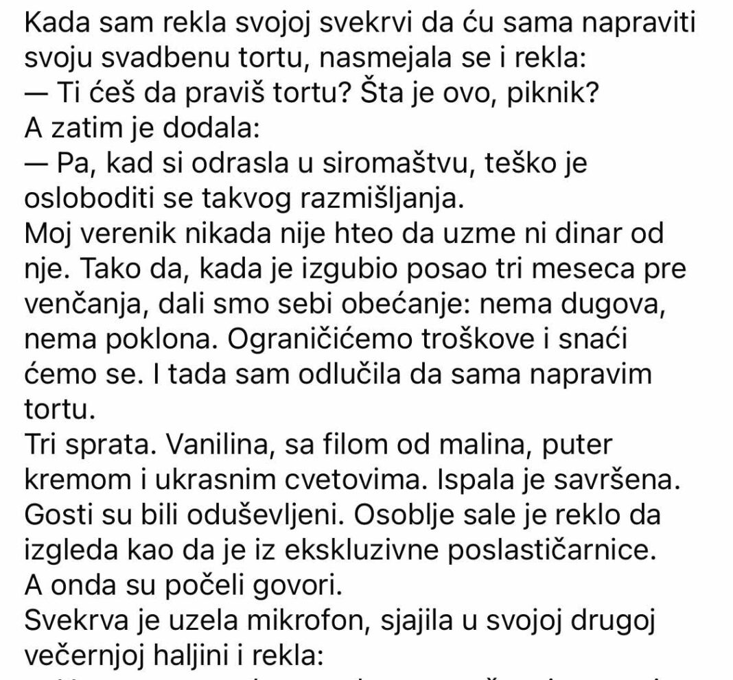 Venčanu tortu koju sam sama napravila — svekrva je prisvojila zasluge. - featured image