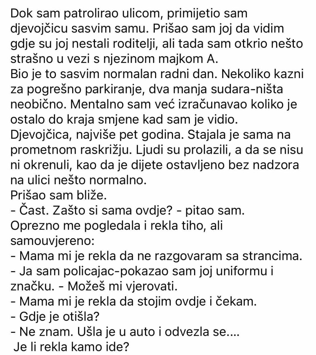 Zurio sam u zaslon monitora, stisnutog grla. Slika nadzorne kamere bila je jasna: djevojčinoj majci uopće nije trebalo vremena. - featured image