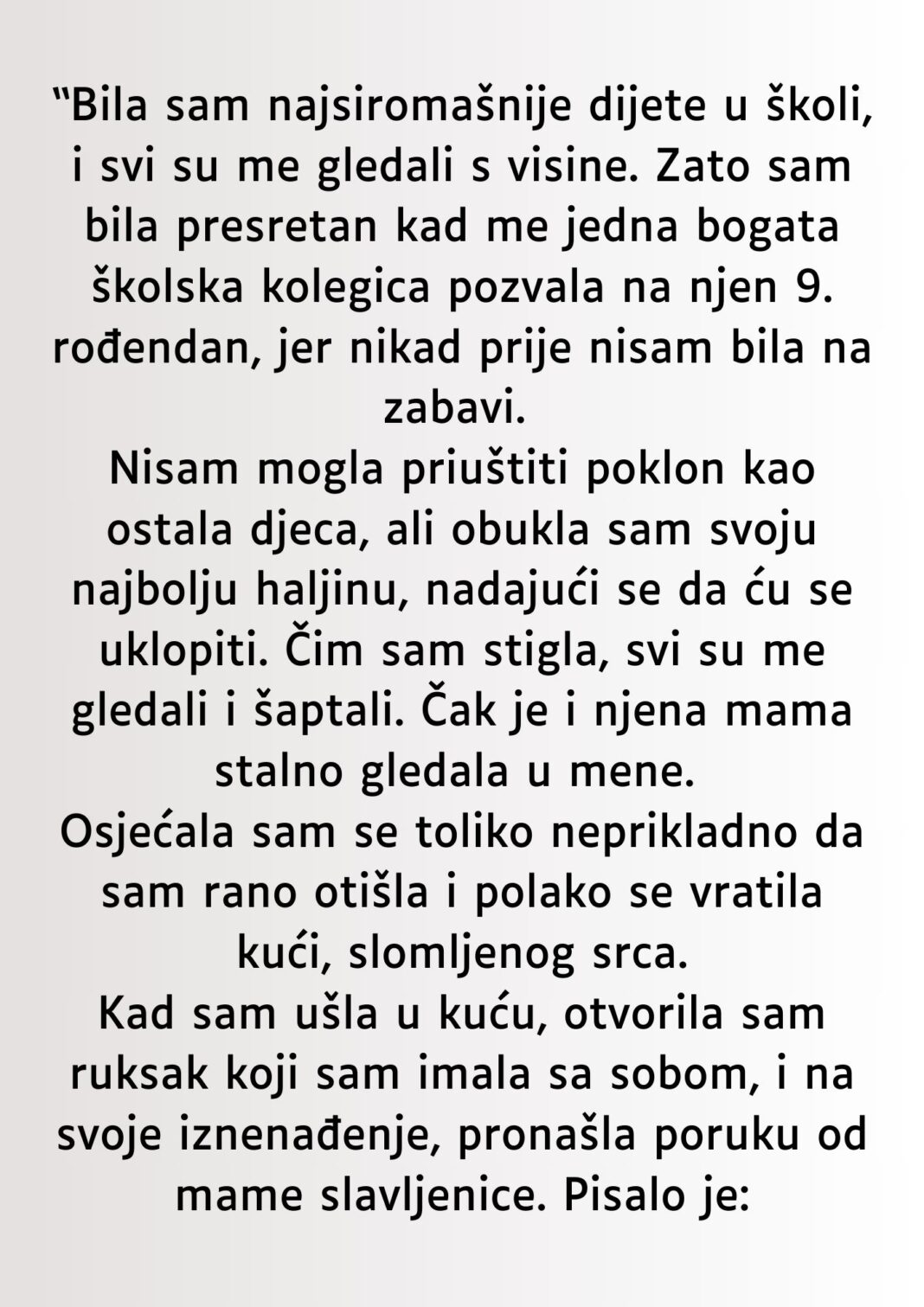“Bila sam najsiromašnije dijete u školi…” - featured image