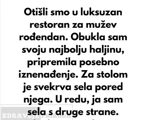 Moja svekrva me je ponizila u restoranu — sada je kraj tome da budem njena lična otirač-ka. Moja svekrva me je ponizila u restoranu — sada je kraj tome da budem njena lična otirač-ka. - featured image