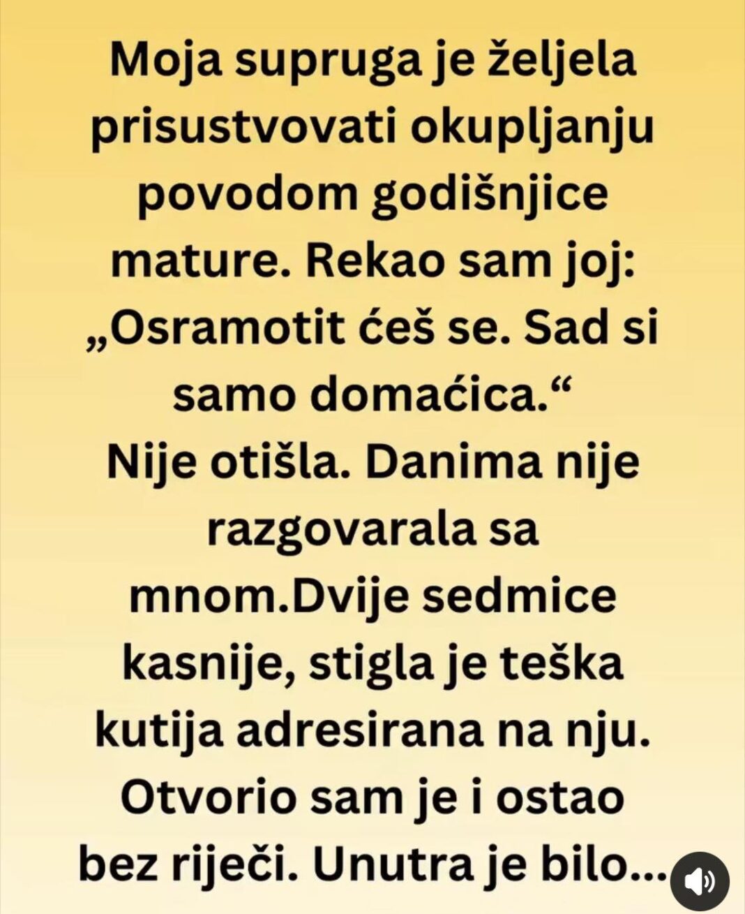 Moja supruga je željela prisustvovati godišnjici mature ali ja sam … - featured image