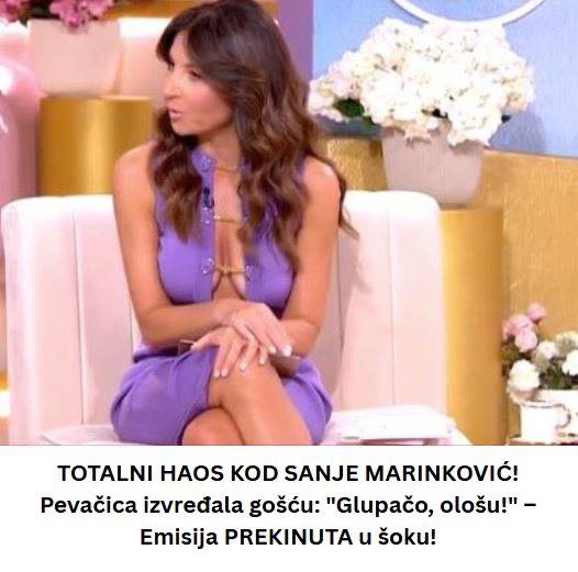 TOTALNI HAOS KOD SANJE MARINKOVIĆ! Pevačica izvređala gošću: “Glupačo, ološu!” – Emisija PREKINUTA u šoku! - featured image